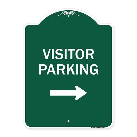 SIGNMISSION Visitor-parking Right Heavy-Gauge Aluminum Architectural Sign, 24" x 18", GW-1824-9868 A-DES-GW-1824-9868